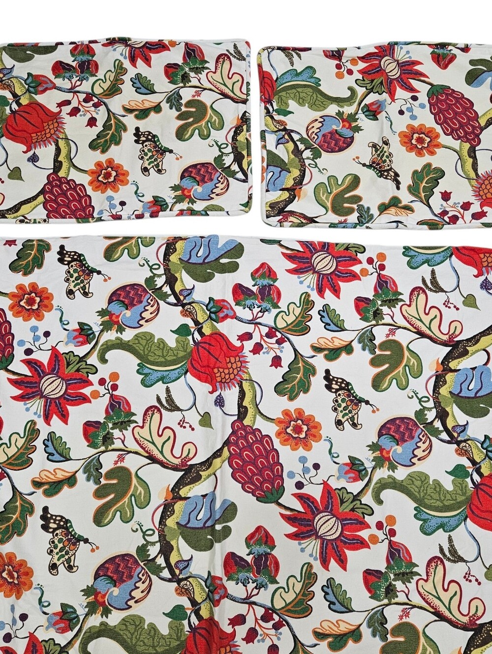 Pottery Barn Serafina F/Q Duvet & STD Pillow Covers Floral Linen Blend Heavy